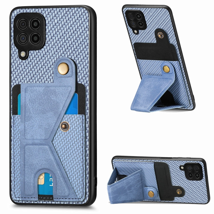 Carbon Fiber Wallet Flip Card K-shaped Holder Phone Case