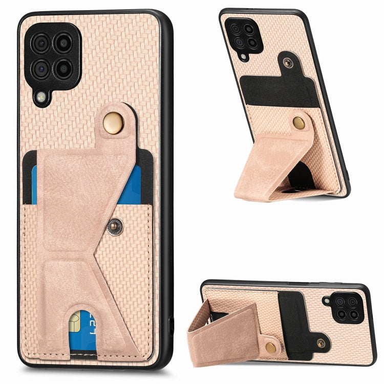 Carbon Fiber Wallet Flip Card K-shaped Holder Phone Case, For Samsung Galaxy A36, For Samsung Galaxy S24 Ultra 5G, For Samsung Galaxy S24+ 5G, For Samsung Galaxy A22 4G