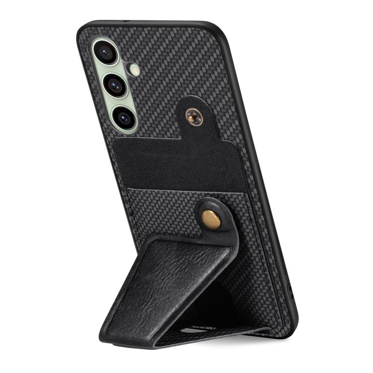 Carbon Fiber Wallet Flip Card K-shaped Holder Phone Case, For Samsung Galaxy A36, For Samsung Galaxy S24 Ultra 5G, For Samsung Galaxy S24+ 5G, For Samsung Galaxy A22 4G