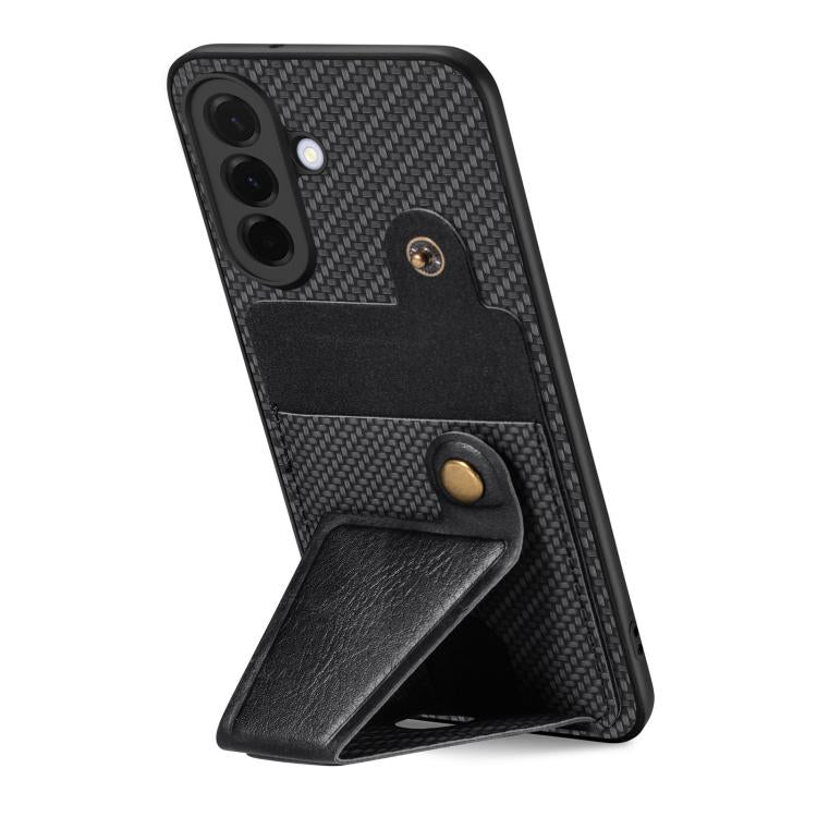 Carbon Fiber Wallet Flip Card K-shaped Holder Phone Case, For Samsung Galaxy A57 5G, For Samsung Galaxy A37 5G, For Samsung Galaxy S25 Edge 5G, For Samsung Galaxy A56 5G