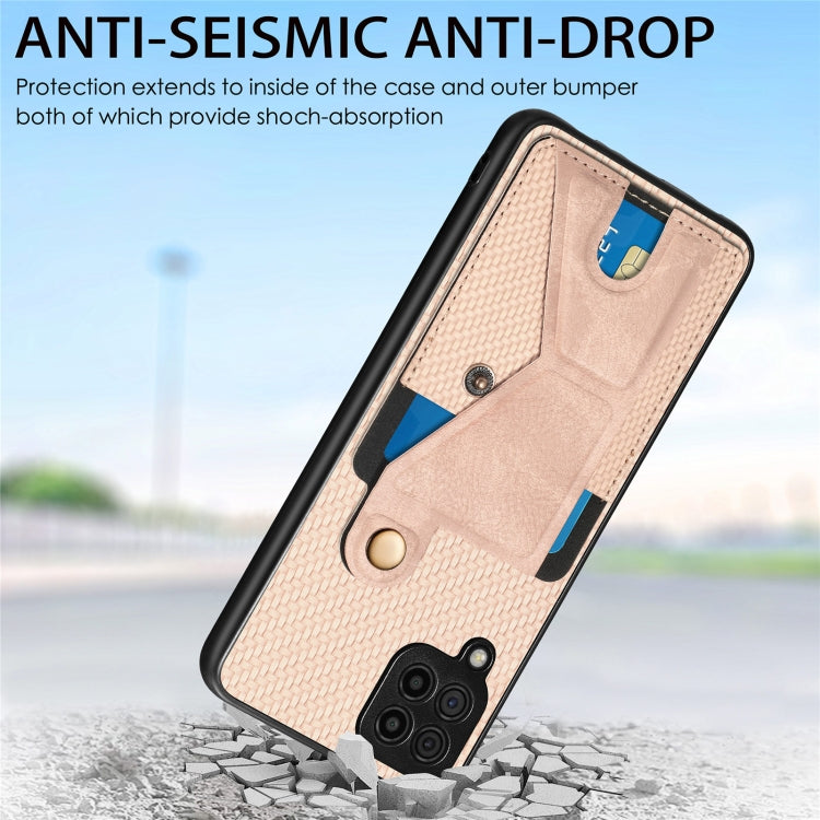 Carbon Fiber Wallet Flip Card K-shaped Holder Phone Case, For Samsung Galaxy A36, For Samsung Galaxy S24 Ultra 5G, For Samsung Galaxy S24+ 5G, For Samsung Galaxy A22 4G