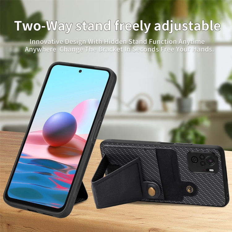 Carbon Fiber Wallet Flip Card K-shaped Holder Phone Case