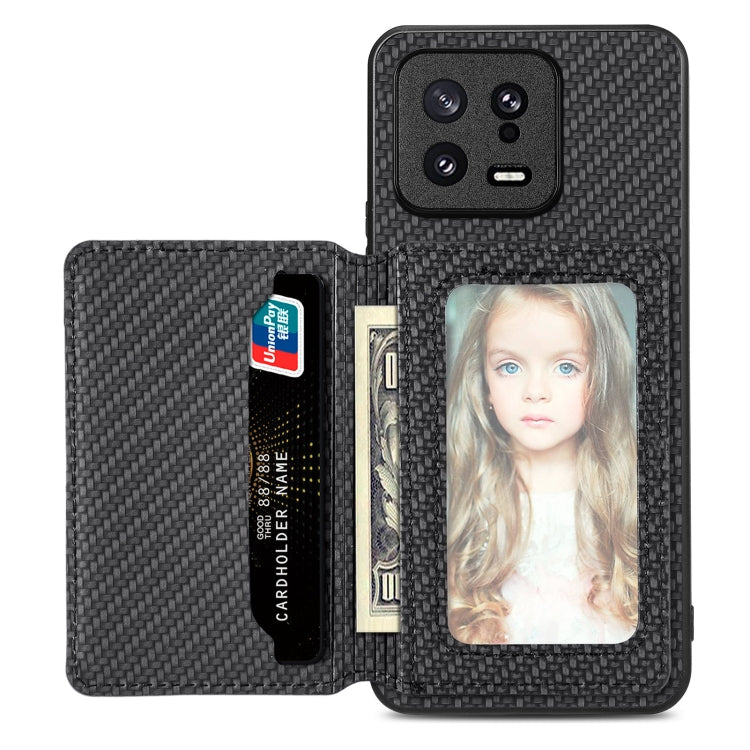Carbon Fiber Magnetic Card Bag Phone Case