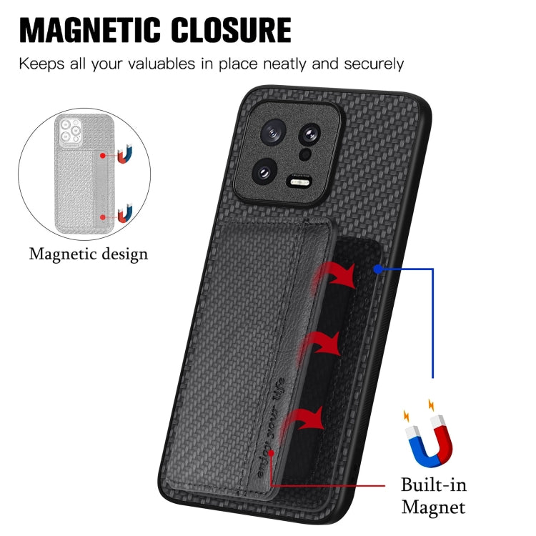 Carbon Fiber Magnetic Card Bag Phone Case