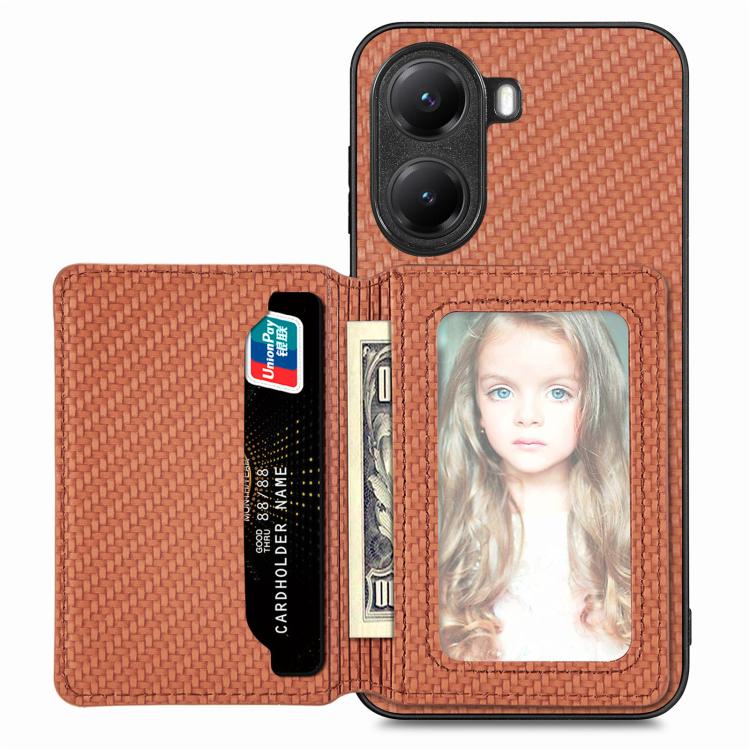 Carbon Fiber Magnetic Card Bag Phone Case