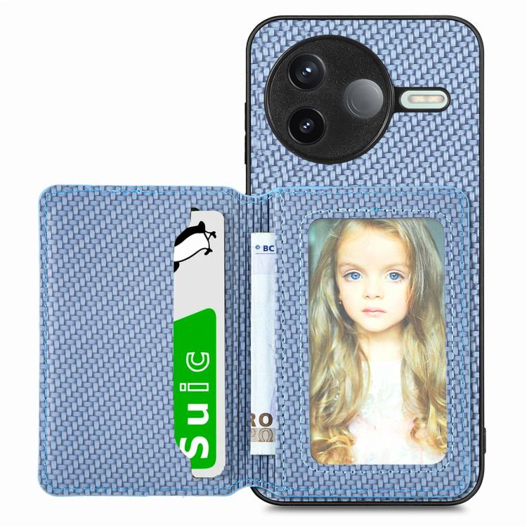 Carbon Fiber Magnetic Card Bag Phone Case, For Xiaomi 15T, For Redmi K80 Pro / Poco F7 Ultra, For Redmi K80 / Poco F7 Pro, For Redmi Turbo 4