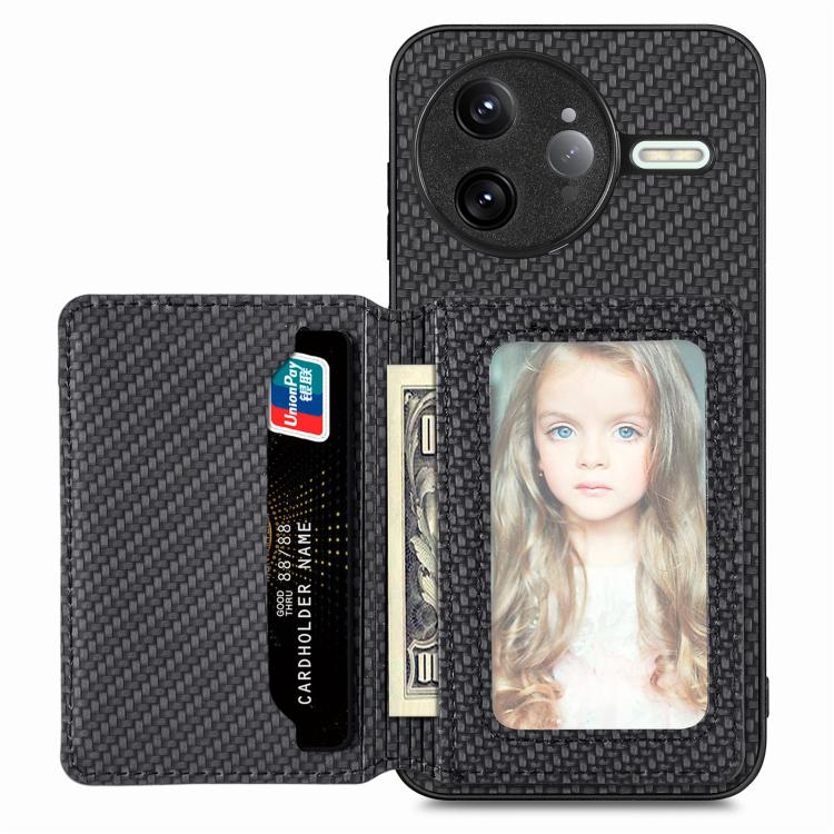 Carbon Fiber Magnetic Card Bag Phone Case, For Xiaomi 15T, For Redmi K80 Pro / Poco F7 Ultra, For Redmi K80 / Poco F7 Pro, For Redmi Turbo 4