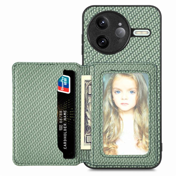 Carbon Fiber Magnetic Card Bag Phone Case, For Xiaomi 15T, For Redmi K80 Pro / Poco F7 Ultra, For Redmi K80 / Poco F7 Pro, For Redmi Turbo 4
