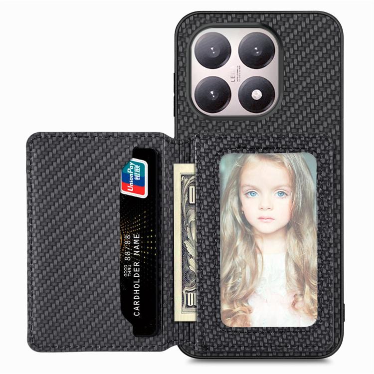 Carbon Fiber Magnetic Card Bag Phone Case, For Xiaomi 15T, For Redmi K80 Pro / Poco F7 Ultra, For Redmi K80 / Poco F7 Pro, For Redmi Turbo 4