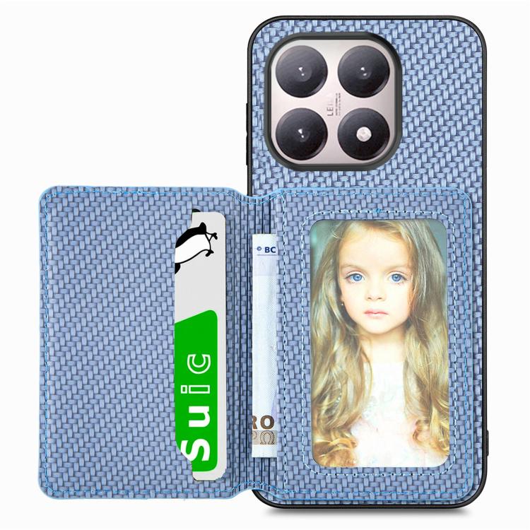 Carbon Fiber Magnetic Card Bag Phone Case, For Xiaomi 15T, For Redmi K80 Pro / Poco F7 Ultra, For Redmi K80 / Poco F7 Pro, For Redmi Turbo 4