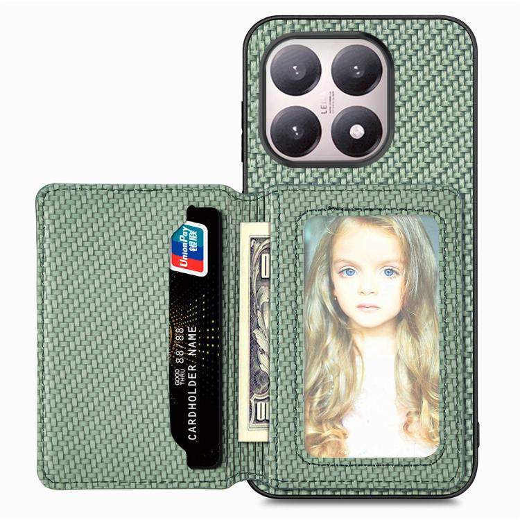 Carbon Fiber Magnetic Card Bag Phone Case, For Xiaomi 15T, For Redmi K80 Pro / Poco F7 Ultra, For Redmi K80 / Poco F7 Pro, For Redmi Turbo 4