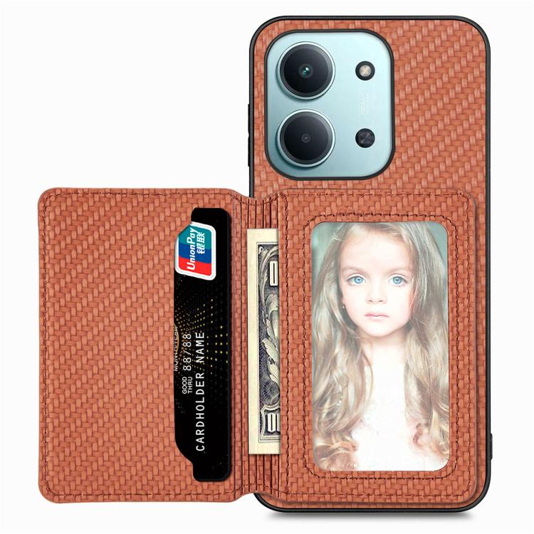 Carbon Fiber Magnetic Card Bag Phone Case