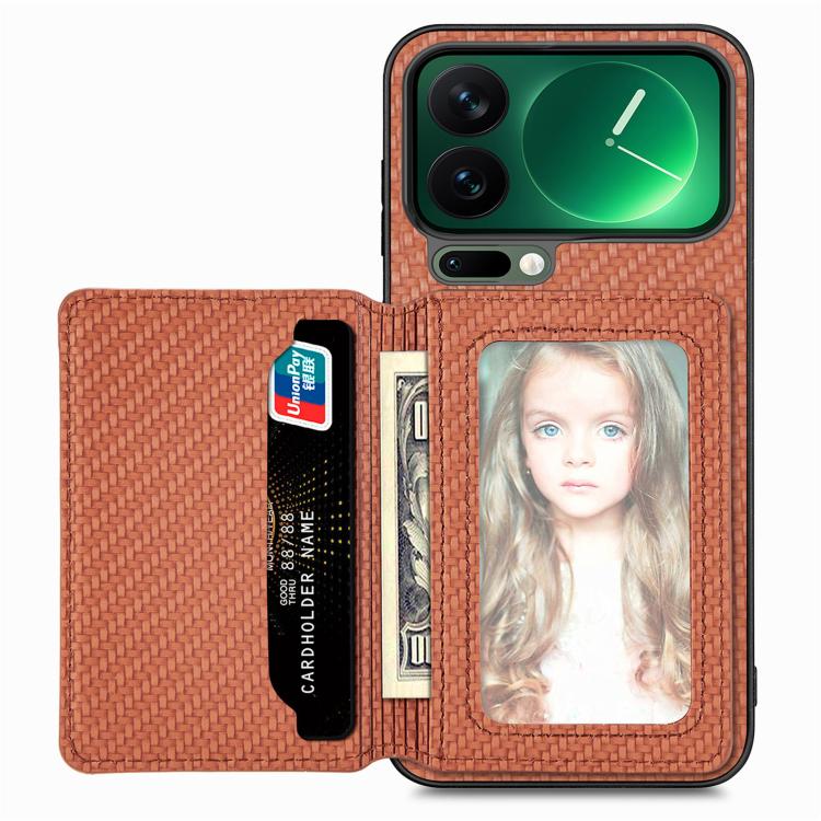 Carbon Fiber Magnetic Card Bag Phone Case