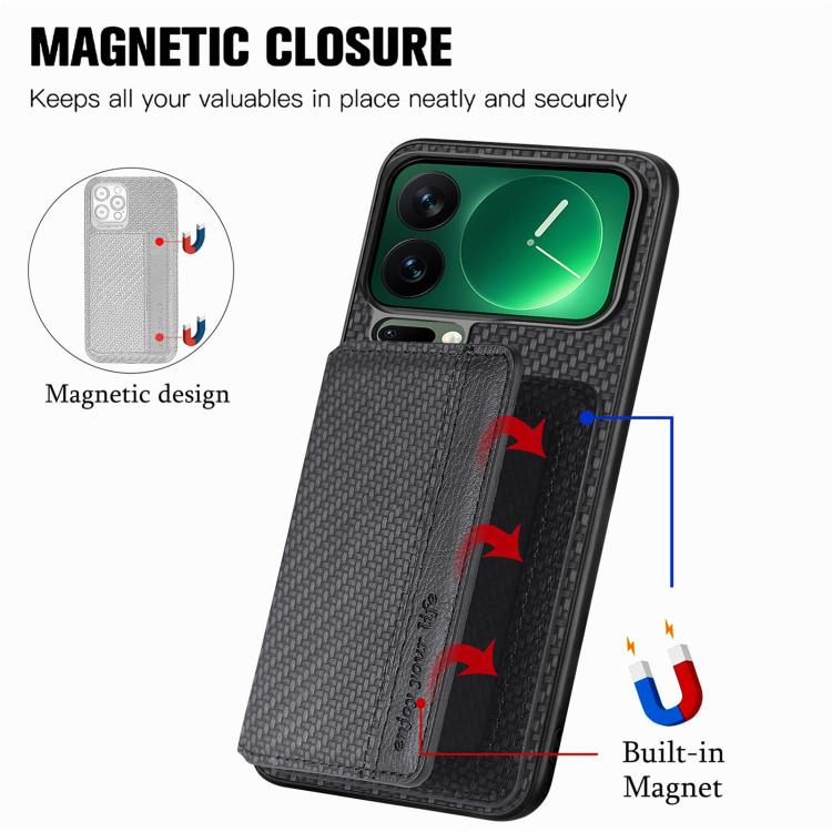 Carbon Fiber Magnetic Card Bag Phone Case