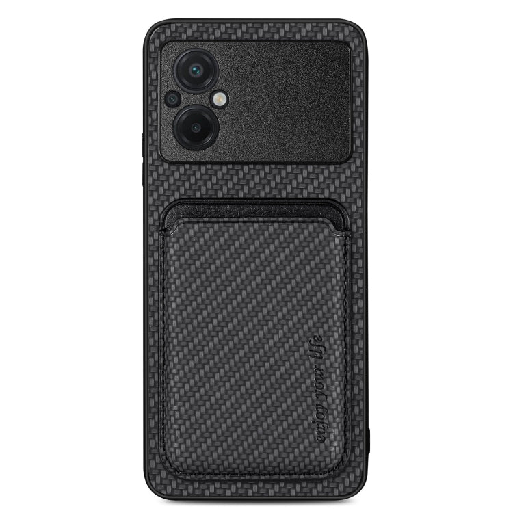 Carbon Fiber Leather Card Magnetic Phone Case