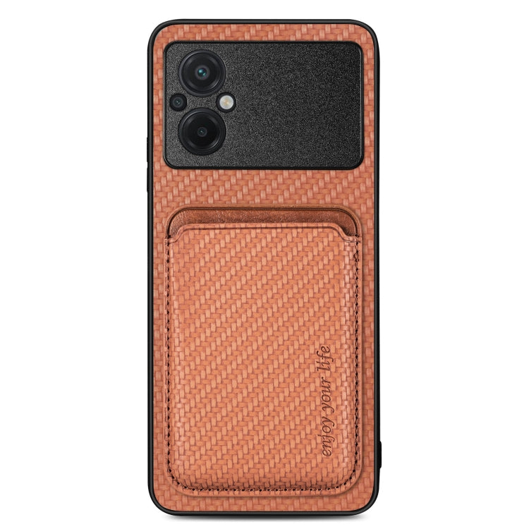 Carbon Fiber Leather Card Magnetic Phone Case