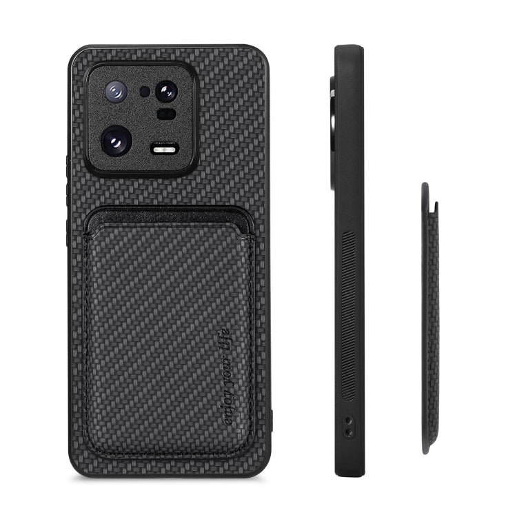 Carbon Fiber Leather Card Magnetic Phone Case