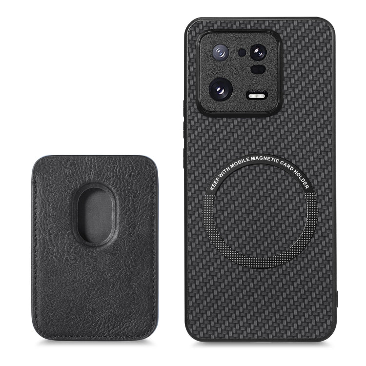 Carbon Fiber Leather Card Magnetic Phone Case