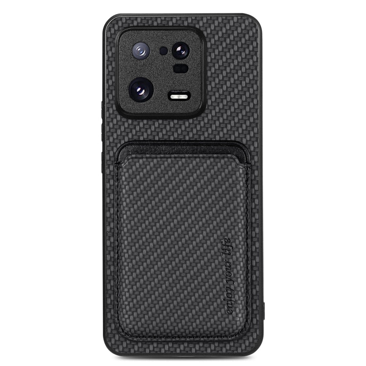 Carbon Fiber Leather Card Magnetic Phone Case
