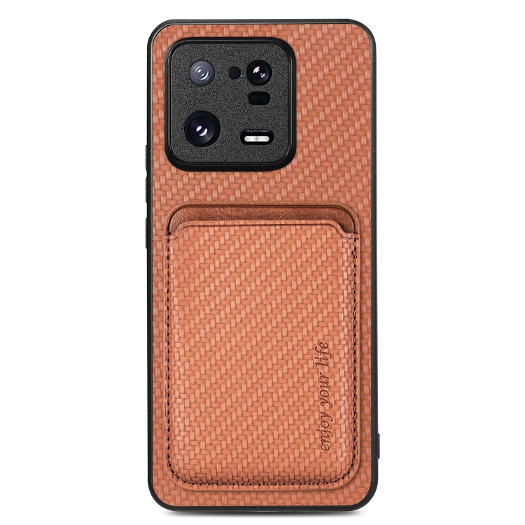 Carbon Fiber Leather Card Magnetic Phone Case