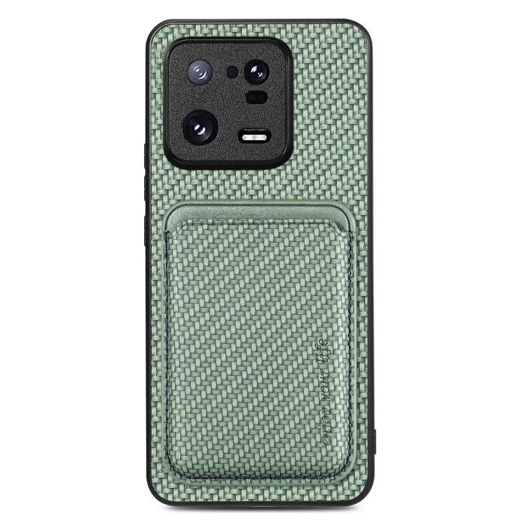 Carbon Fiber Leather Card Magnetic Phone Case
