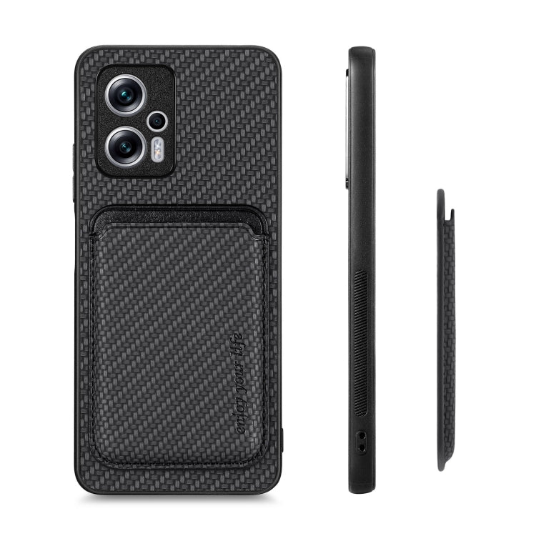 Carbon Fiber Leather Card Magnetic Phone Case