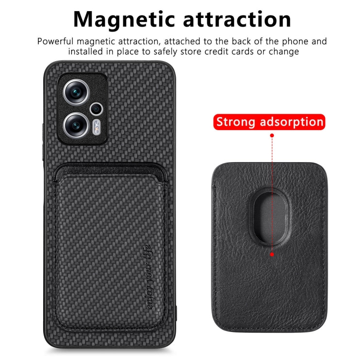 Carbon Fiber Leather Card Magnetic Phone Case
