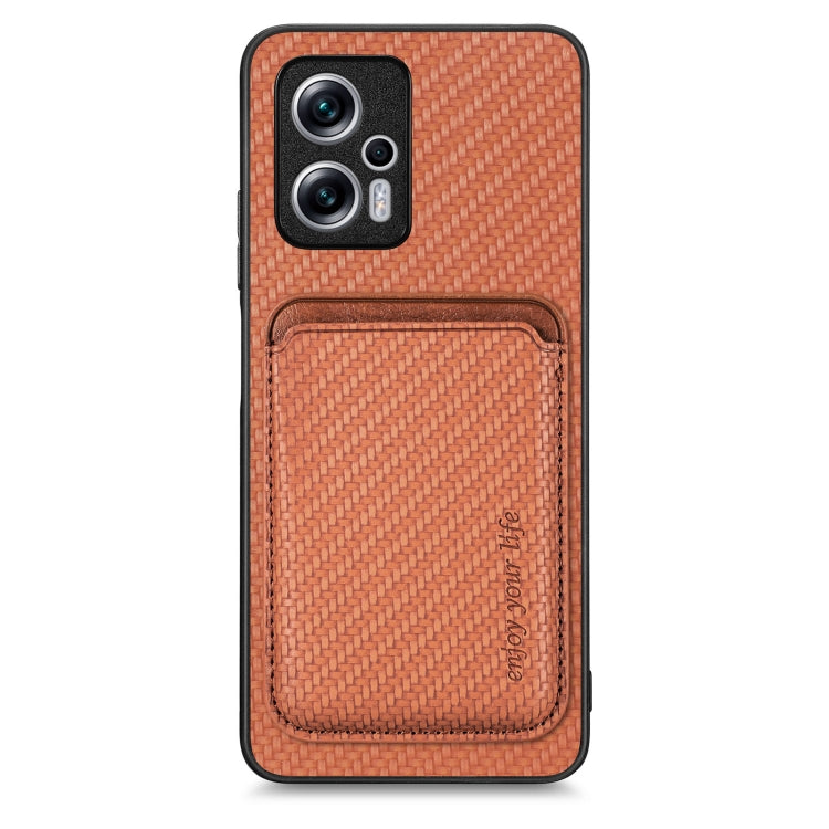 Carbon Fiber Leather Card Magnetic Phone Case