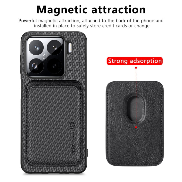 Carbon Fiber Leather Card Magnetic Phone Case