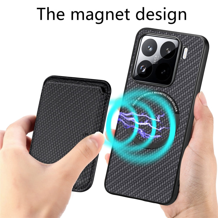 Carbon Fiber Leather Card Magnetic Phone Case