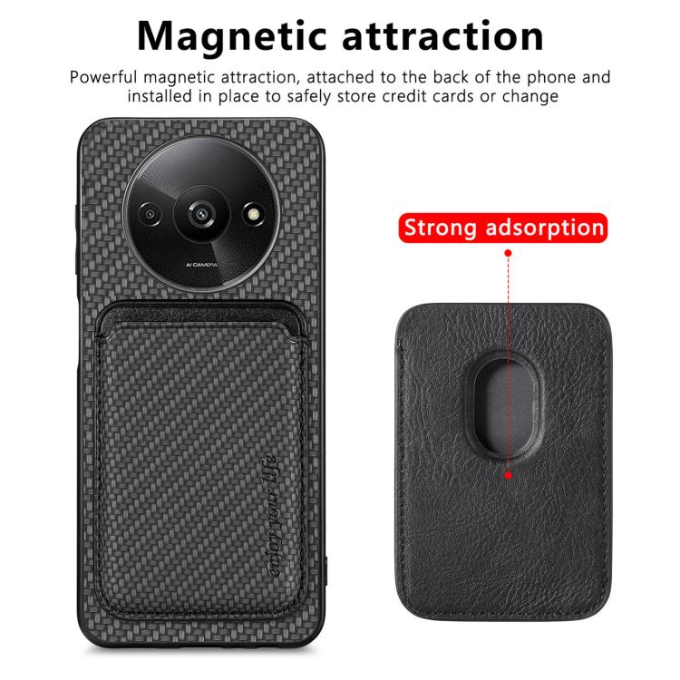 Carbon Fiber Leather Card Magnetic Phone Case