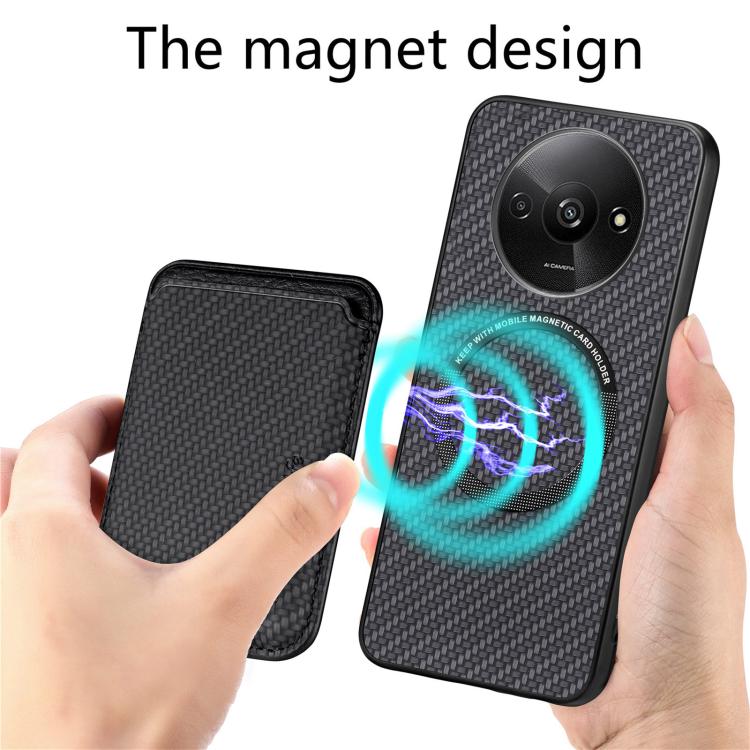 Carbon Fiber Leather Card Magnetic Phone Case