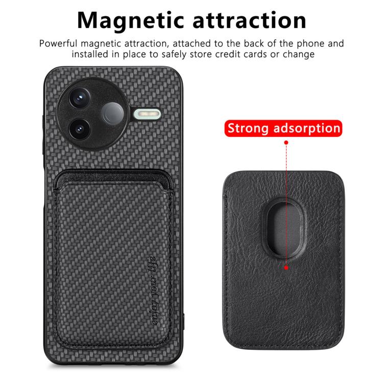 Carbon Fiber Leather Card Magnetic Phone Case, For Redmi K80 / Poco F7 Pro, For Redmi Turbo 4, For Xiaomi Poco X7 Pro, For Xiaomi 15 Pro