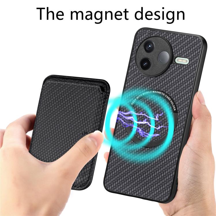 Carbon Fiber Leather Card Magnetic Phone Case, For Redmi K80 / Poco F7 Pro, For Redmi Turbo 4, For Xiaomi Poco X7 Pro, For Xiaomi 15 Pro