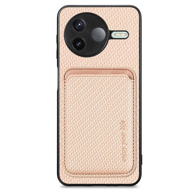 Carbon Fiber Leather Card Magnetic Phone Case, For Redmi K80 / Poco F7 Pro, For Redmi Turbo 4, For Xiaomi Poco X7 Pro, For Xiaomi 15 Pro