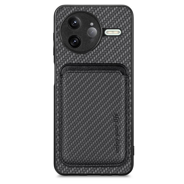 Carbon Fiber Leather Card Magnetic Phone Case