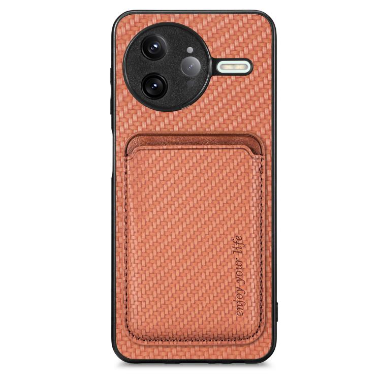 Carbon Fiber Leather Card Magnetic Phone Case