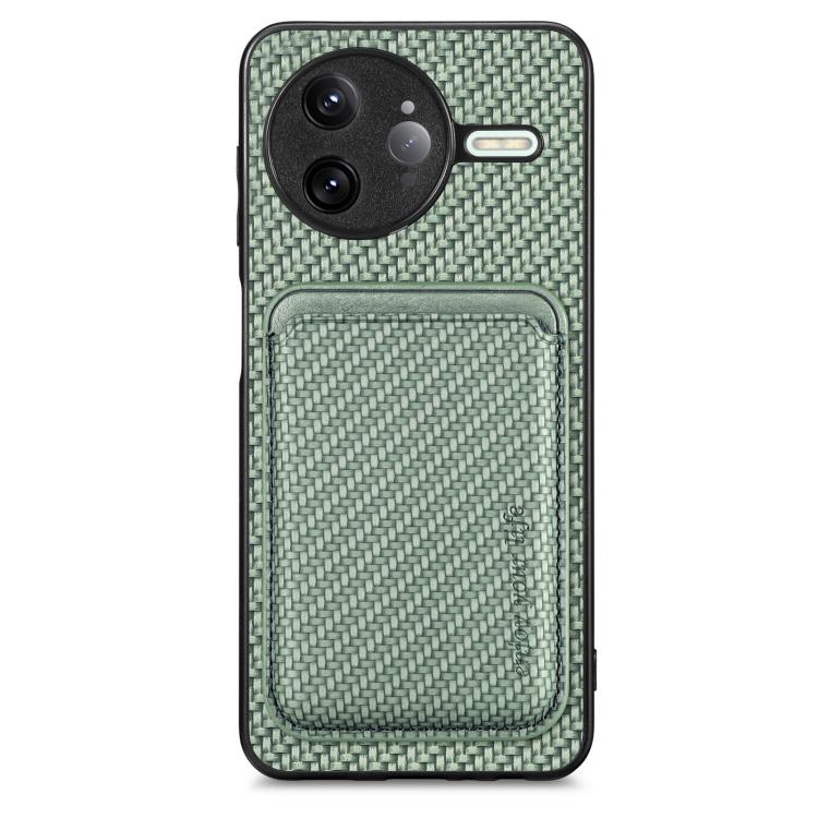 Carbon Fiber Leather Card Magnetic Phone Case