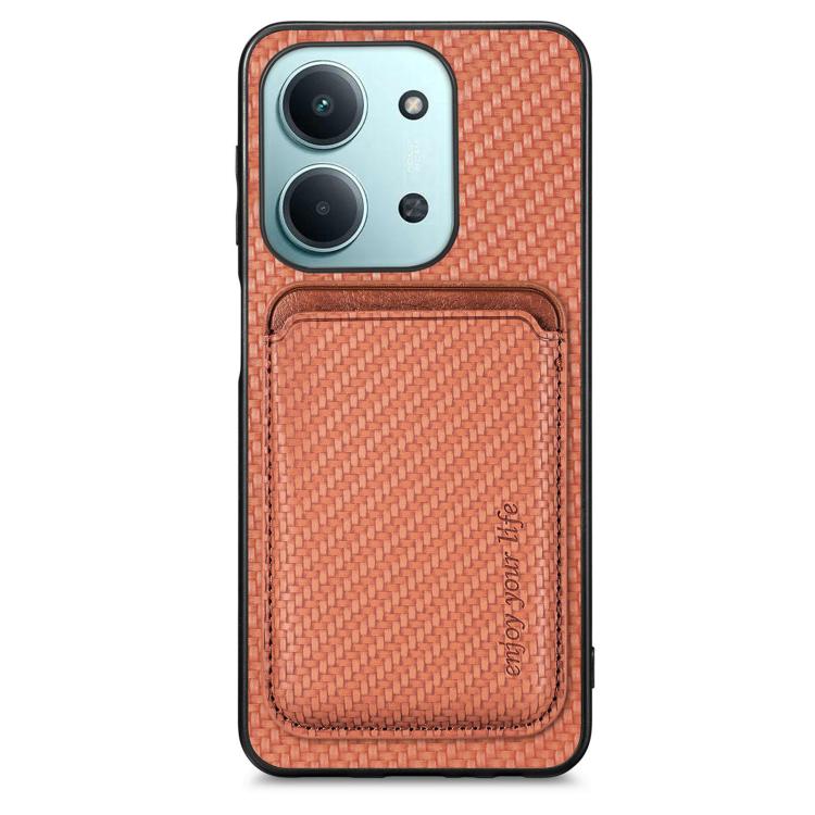 Carbon Fiber Leather Card Magnetic Phone Case