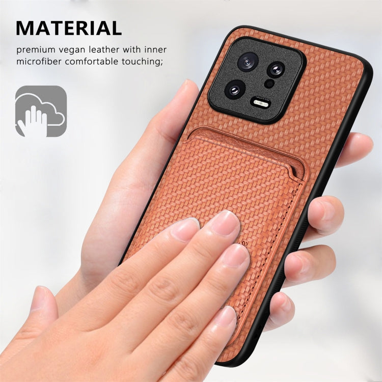 Carbon Fiber Leather Card Magnetic Phone Case