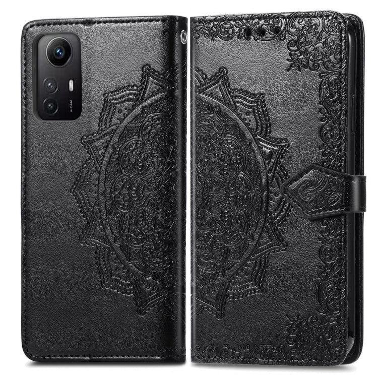 Mandala Flower Embossed Leather Phone Case