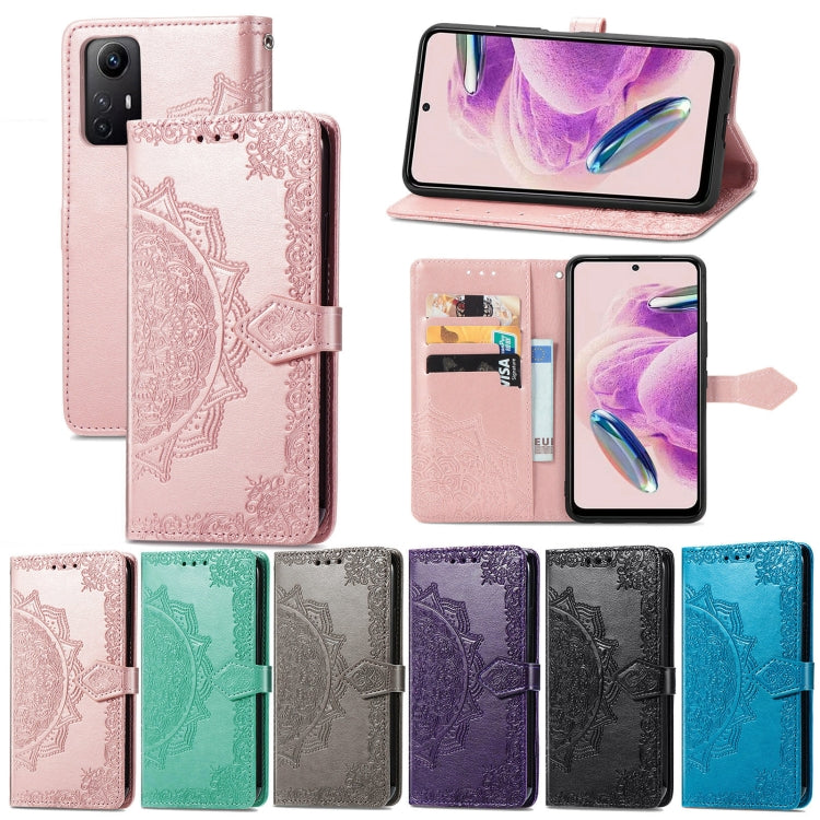 Mandala Flower Embossed Leather Phone Case