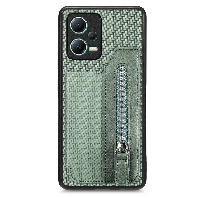 Carbon Fiber Horizontal Flip Zipper Wallet Phone Case