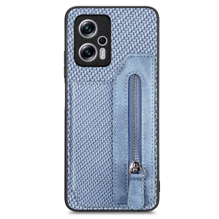 Carbon Fiber Horizontal Flip Zipper Wallet Phone Case