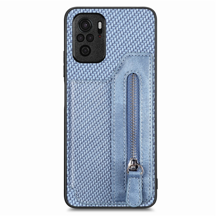 Carbon Fiber Horizontal Flip Zipper Wallet Phone Case