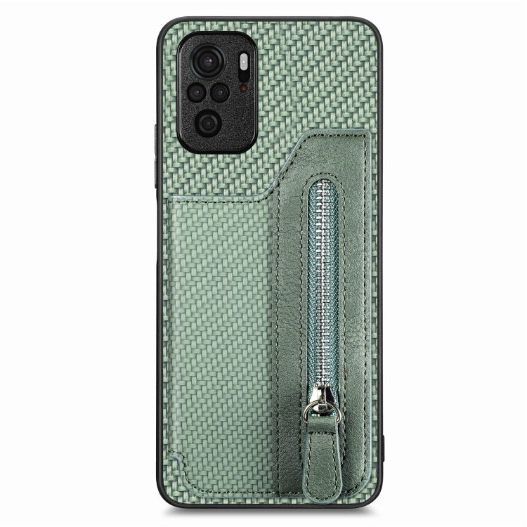 Carbon Fiber Horizontal Flip Zipper Wallet Phone Case