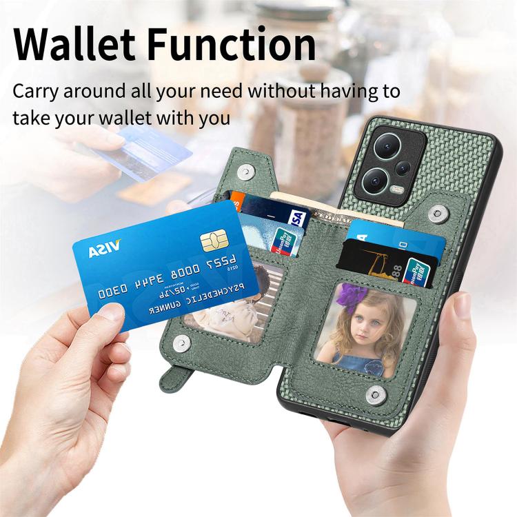 Carbon Fiber Horizontal Flip Zipper Wallet Phone Case