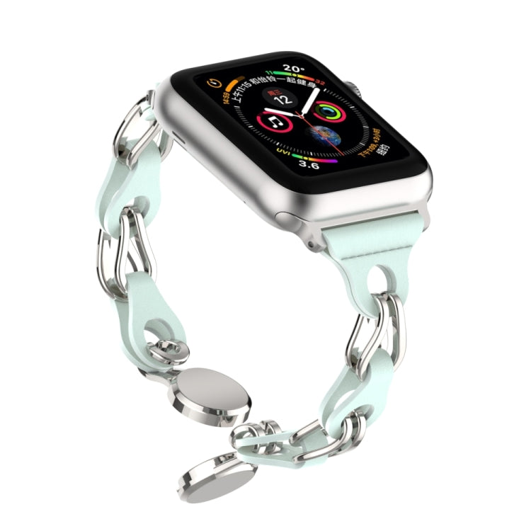 Hollow Leather Chain Magnetic Buckle Watch Band, For Apple Watch Ultra 49mm, For Apple Watch 8 41mm, For Apple Watch 8 45mm, For Apple Watch 7 41mm