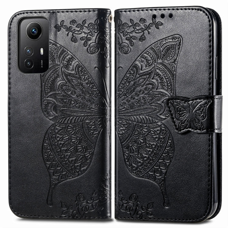 Butterfly Love Flower Embossed Leather Phone Case