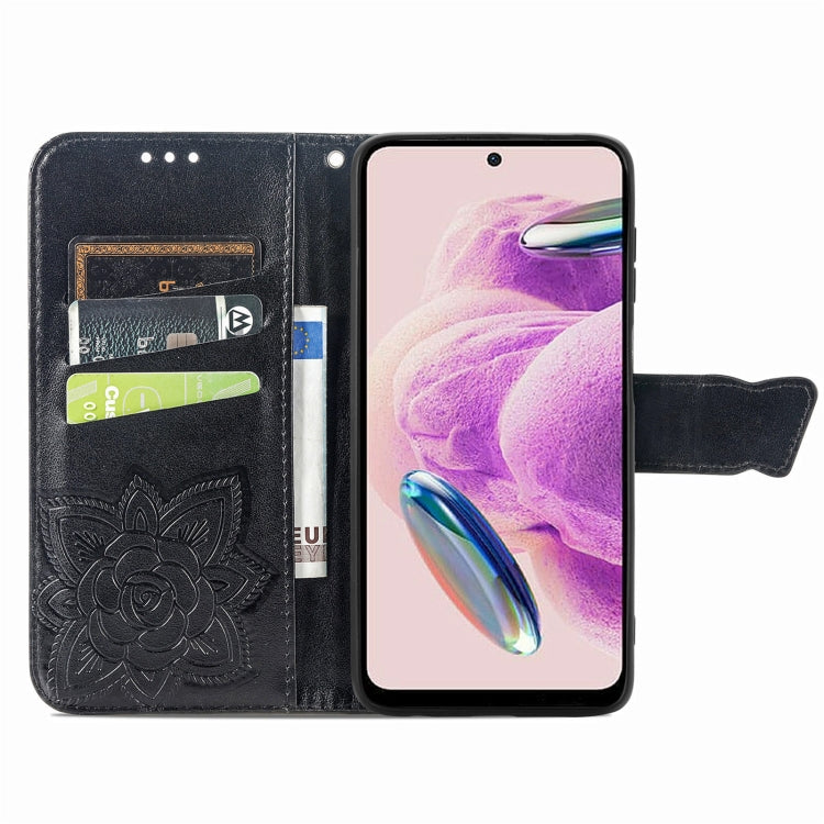 Butterfly Love Flower Embossed Leather Phone Case